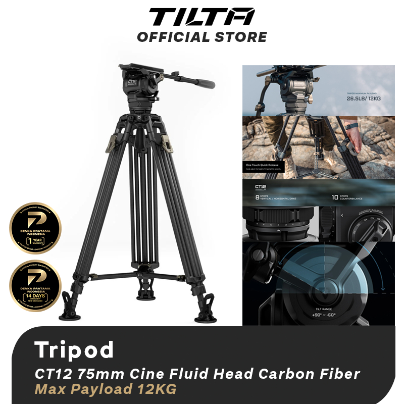 Jual Tilta CT12 75mm Cine Fluid Head with 2-Stage One Touch Carbon