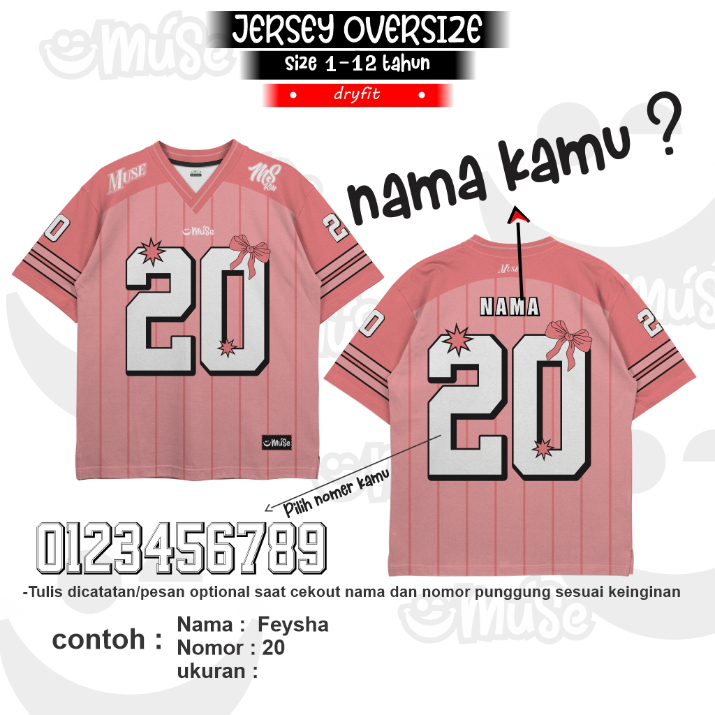 Jual MuseKids Jersey Oversize Anak NAMA NOMER / Jersey anak / Jersey