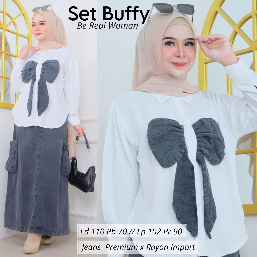 Jual SETELAN ROK JEANS WANITA BUFFY UNTUK BERAT BADAN 50 SAMPAI 70 KG ...