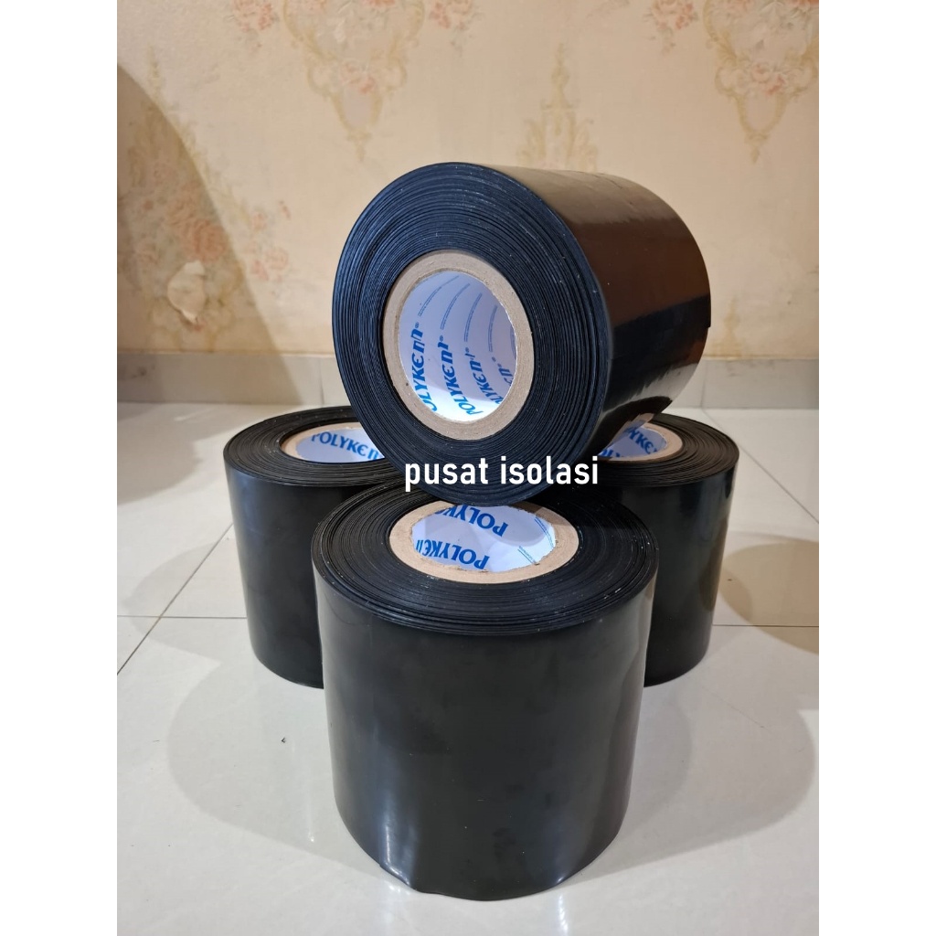 Jual POLYKEN Wrapping Tape 6'' HITAM ( 6 inchi x 100 fit ) | Shopee ...