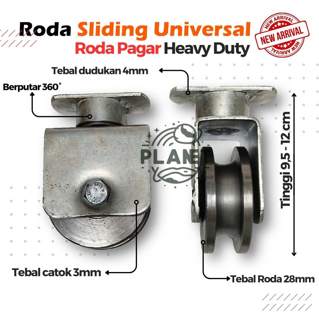 Jual Roda Pagar Sliding Lipat Heavy Duty Universal 6,7,8 cm | Shopee ...