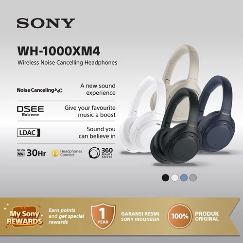 Sony WH-1000XM4 Wireless Headphone Premium Noise Cancelling Battery up to 30h