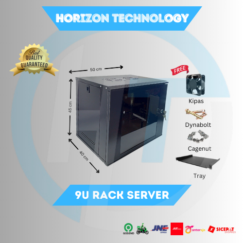 Jual Sinorack Wall Mounted / Rak Server 9U Dual Fan (530X400X450mm ...