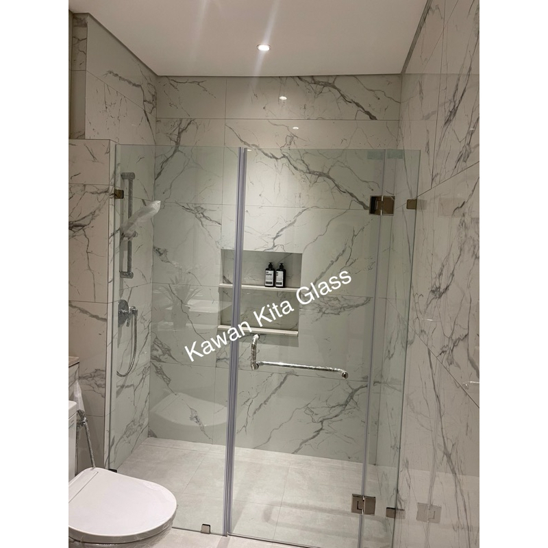Jual pintu kaca kamar mandi frameless / shower screen kaca / shower box ...