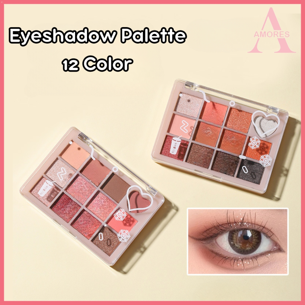 Jual Palette Eyeshadow 12 Color Soft Long Stay Perona Mata Pigmanted 5265 LA243 | Shopee Indonesia