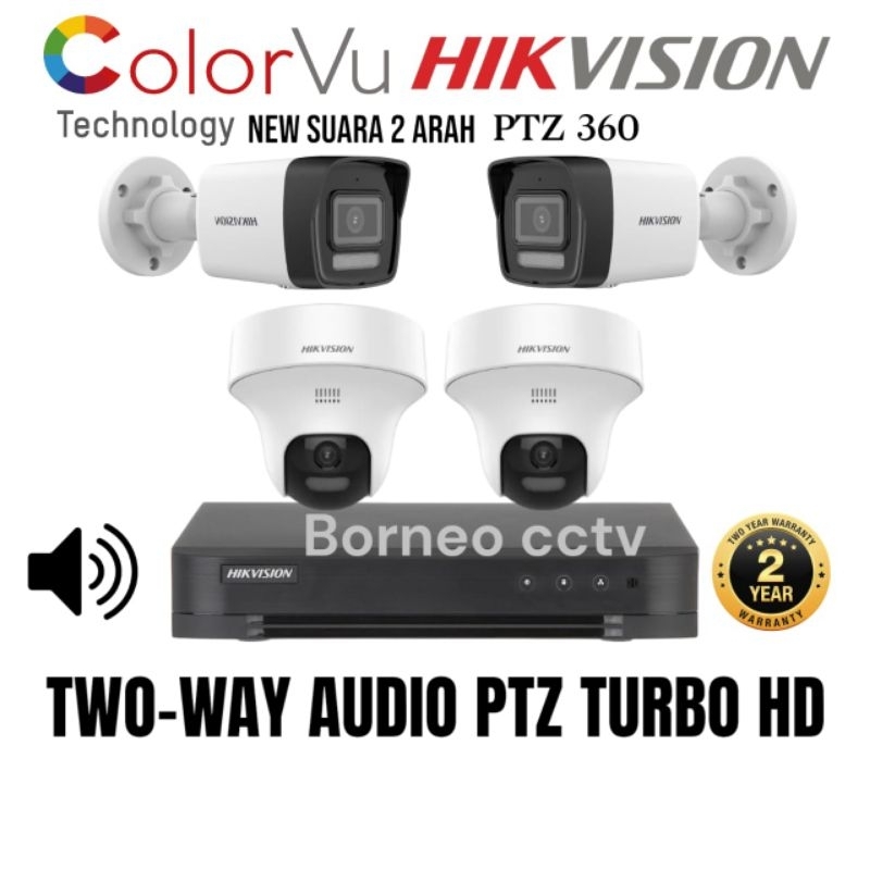 PAKET CCTV HIKVISION MP COLORVU CHANNEL KAMERA AUDIO ARAH