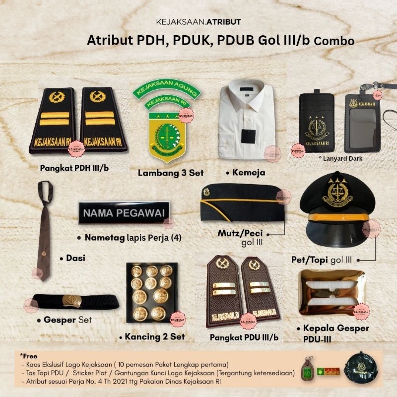 Jual Paket Atribut 2 PDH, PDUK, PDUB CPNS Kejaksaan Gol 2a, 2c, 3a ...