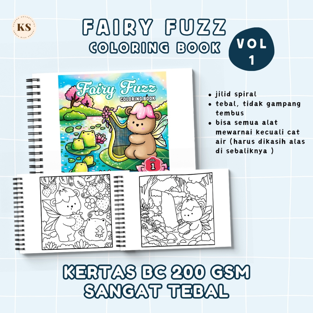 Jual FAIRY FUZZ VOL 1 COLORING BOOK Easy and Simple Designs for ...