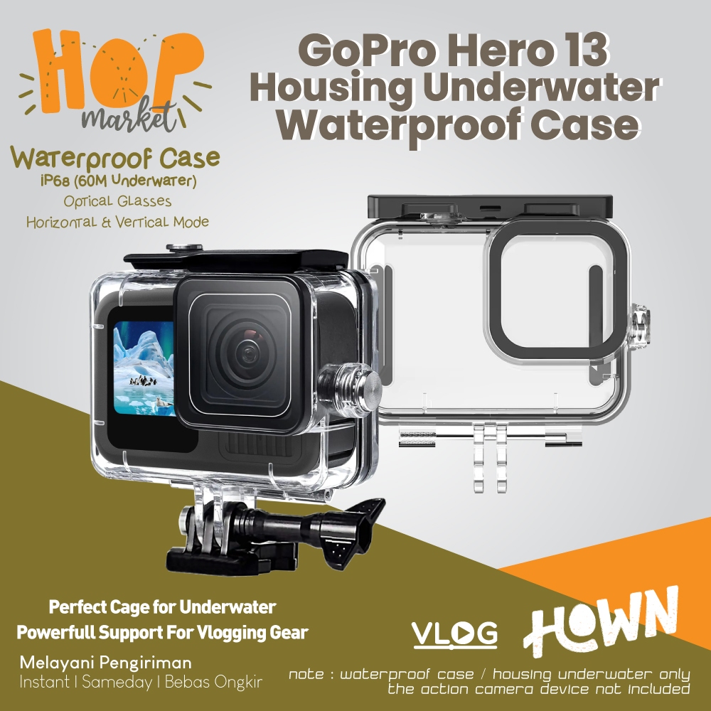 HOWN Waterproof Case for GoPro 13 12 11 10 Casing Underwater Dive Housing  Anti Air Go Pro HERO 50M