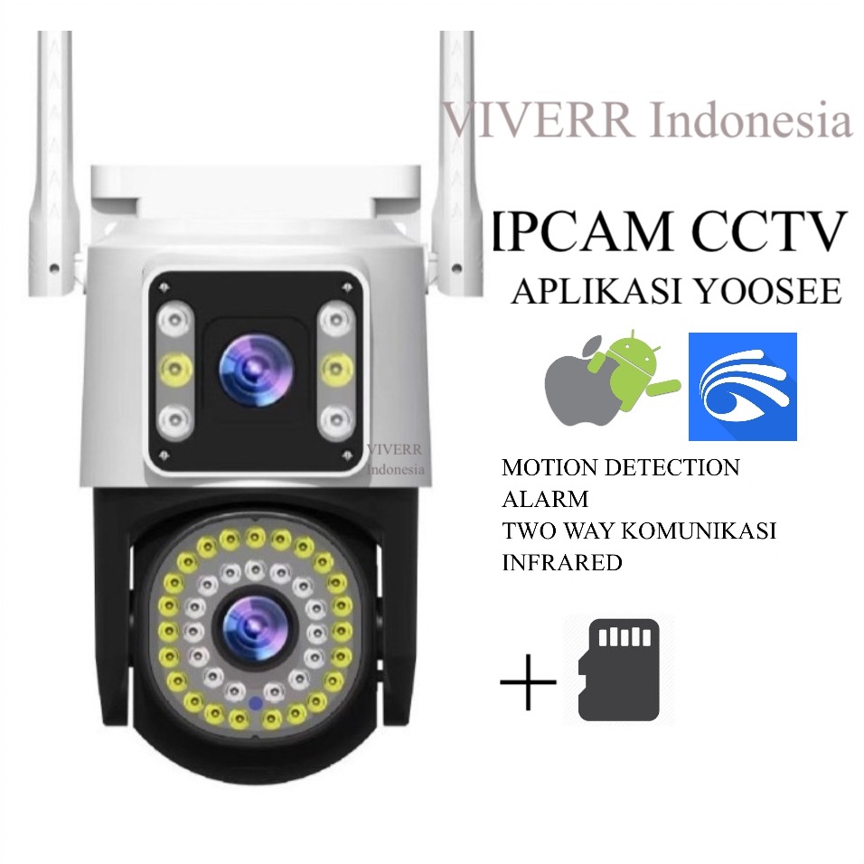 Jual YOOSEE Aplikasi Kamera IP WiFi lensa ganda 2K 8MP, Kamera IP
