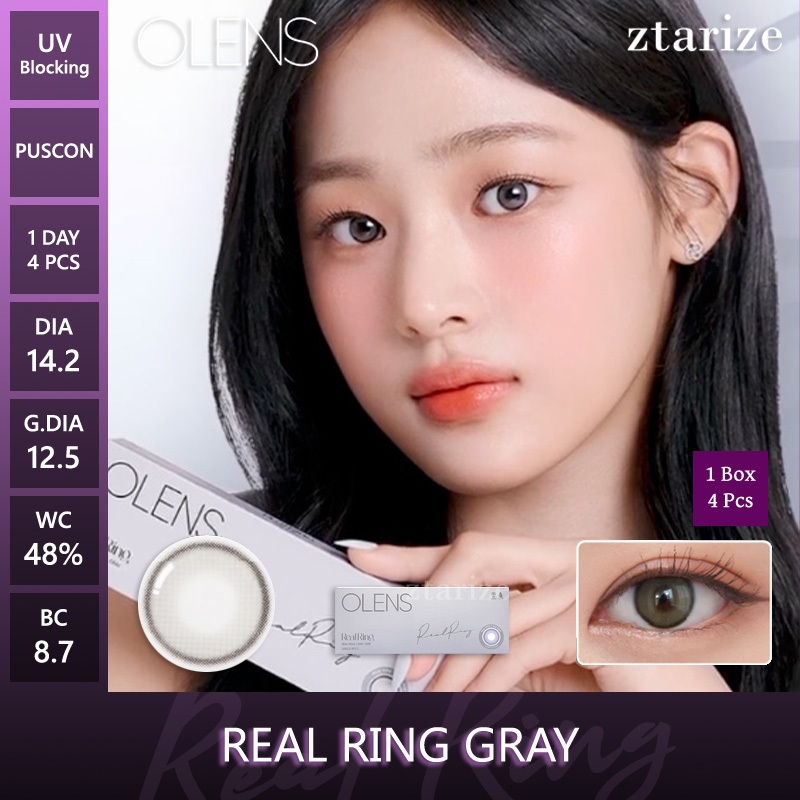 Jual ztarize - Ready Stock - OLENS 🇰🇷 Real Ring Gray 1 Day Daily Soft ...