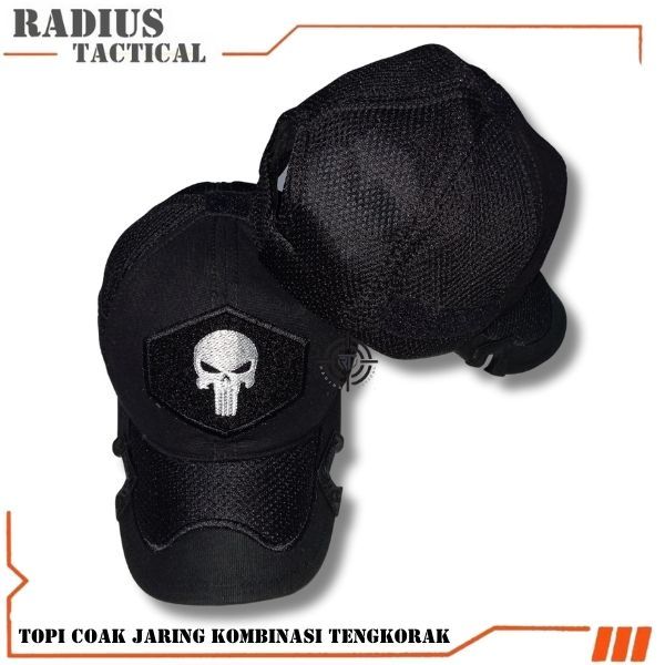 Jual topi tactical coak hitam ripstop combinasi double mess jaring ...