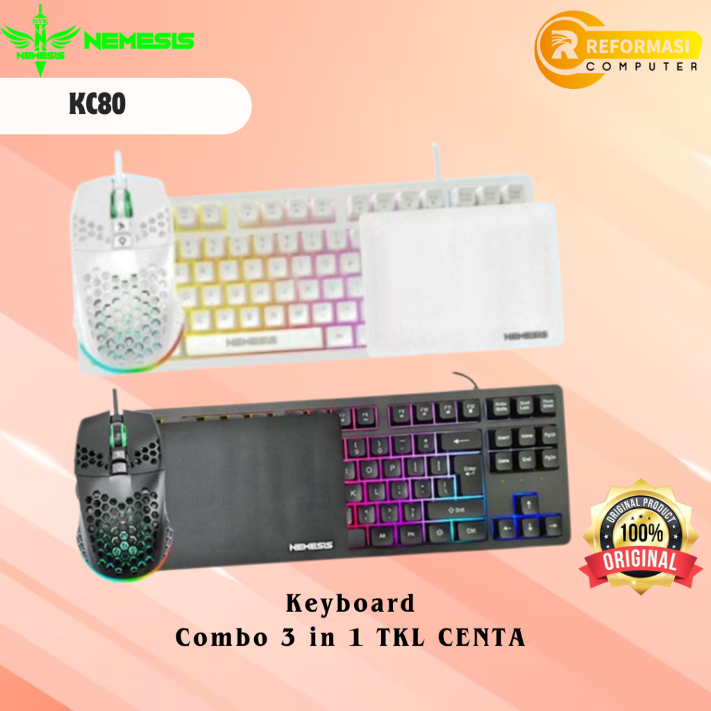 Jual NYK Nemesis Centa KC80 / KC-80 Keyboard Combo 3in1 TKL Gaming Set ...