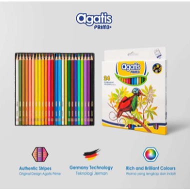 Jual Agatis - Pensil Warna Prime 18 Warna dan 24 Warna | Shopee Indonesia