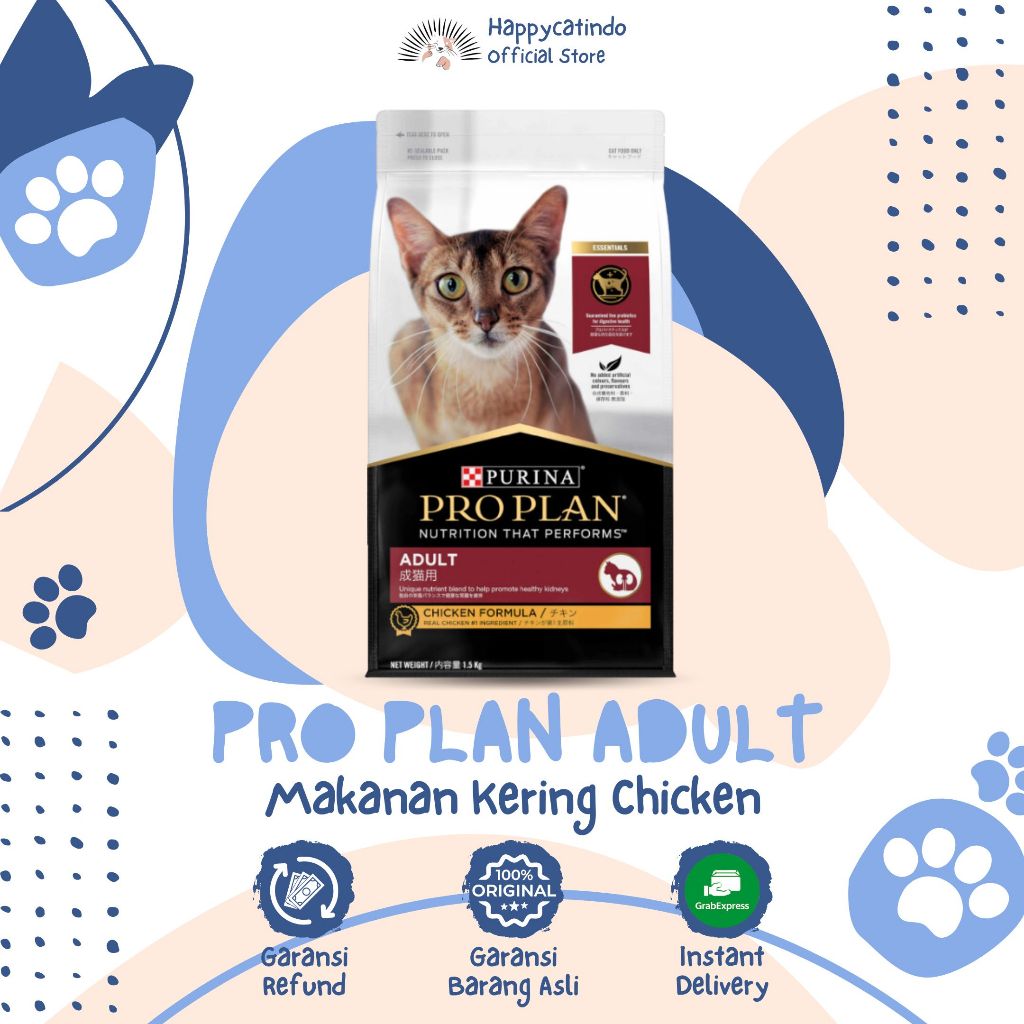 Jual Makanan Kering Dry Cat Food Premium PRO PLAN Adult Chicken Repack ...