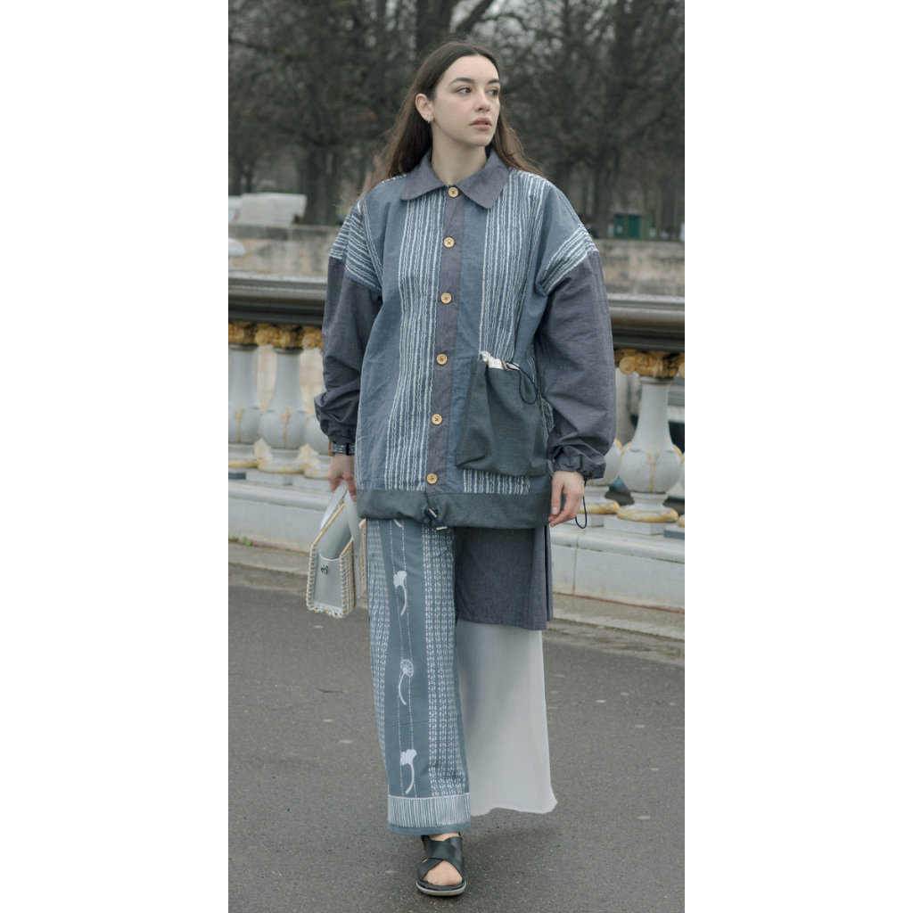 Jual SHIROSHIMA Shea Jacket Grey - Blue | Shopee Indonesia