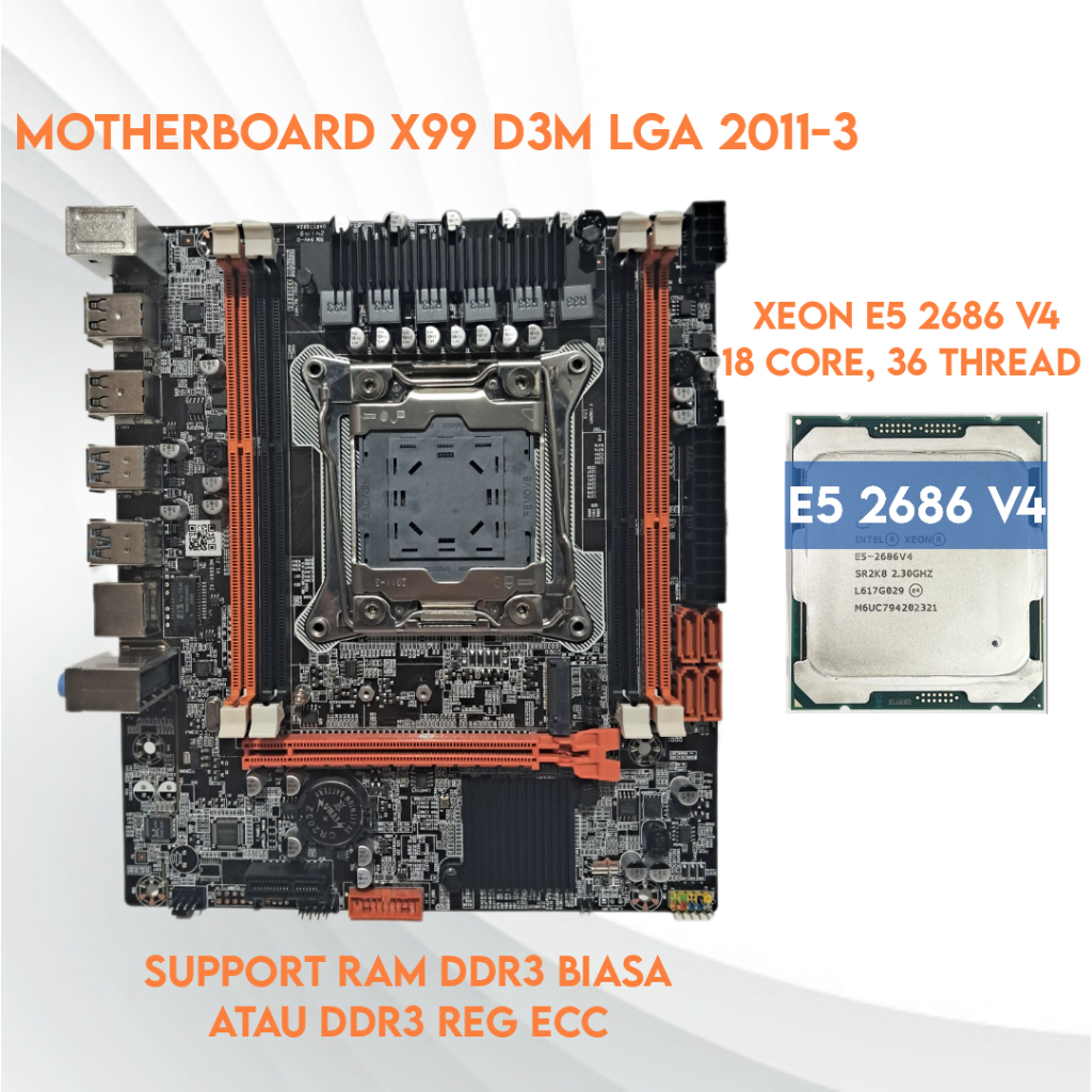 Jual Bundle Motherboard X99 Turbo E5 V3 (Setara Ryzen 3600/i7