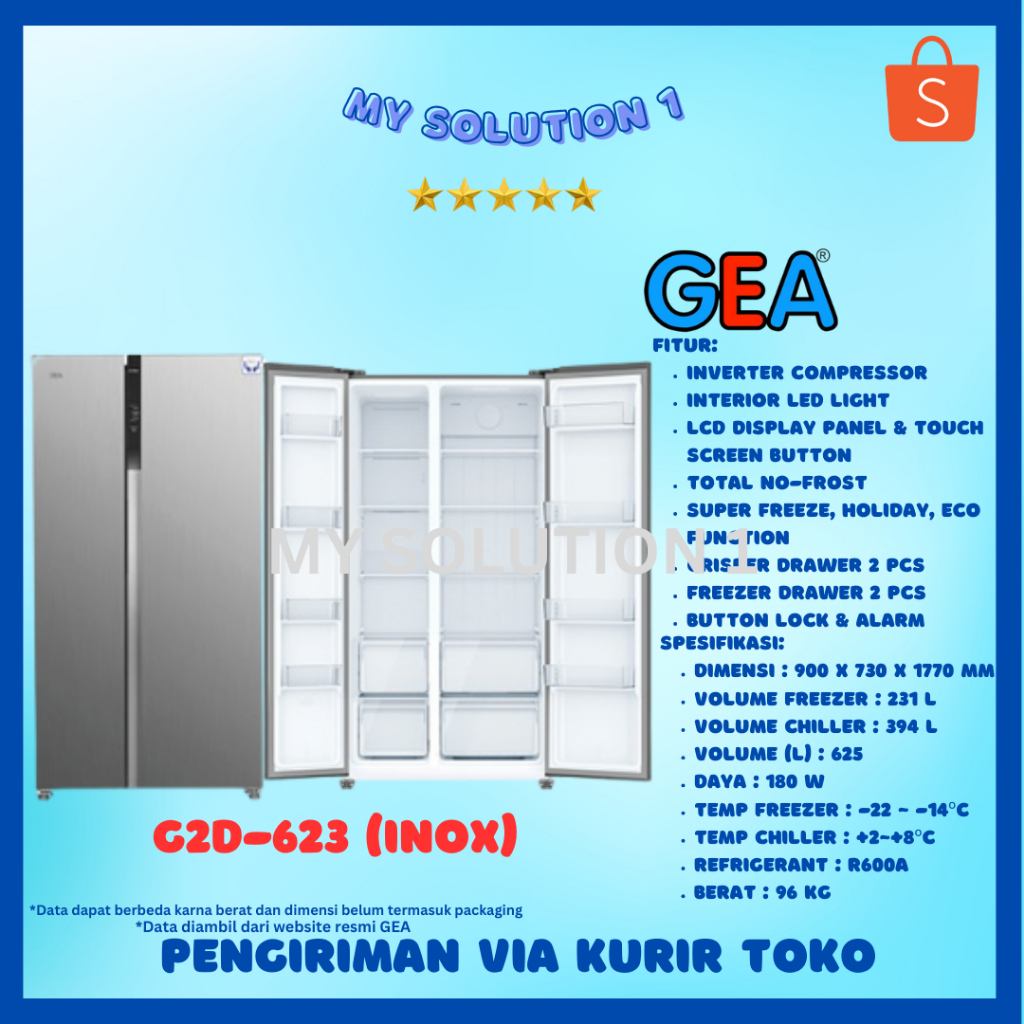 Goldair 610L Side by Side Inverter Refrigerator GSS-610WD main image 0