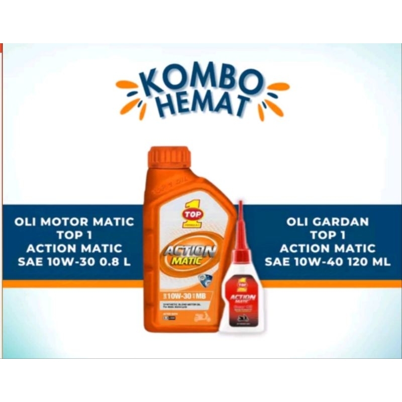 Jual Oli top 1 matic plus oli gir. paket hemat oli mesin dan oli gir ...