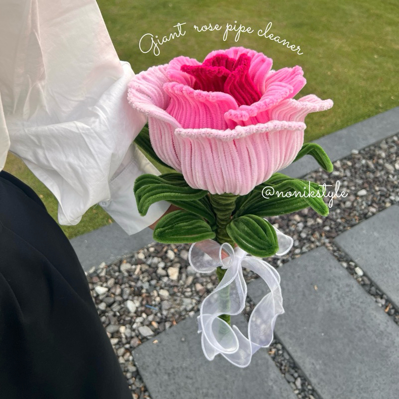Jual (BACA DESKRIPSI) Giant rose pipe cleaner| bunga mawar jumbo kawat ...