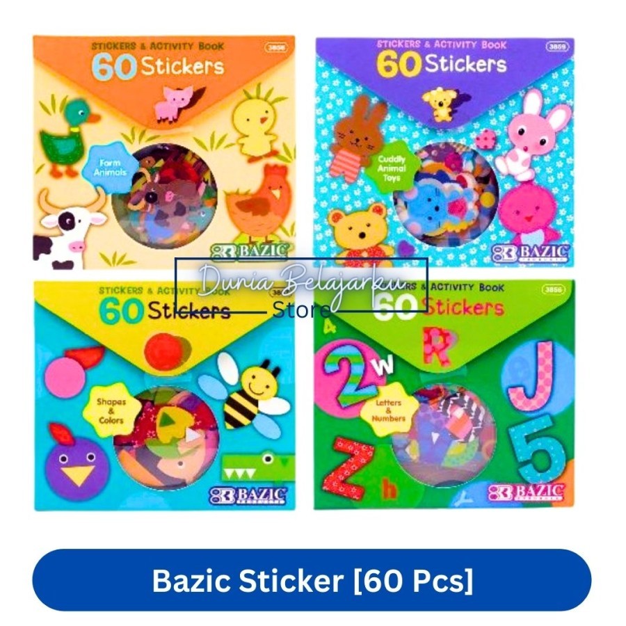 Jual Tempelan Stiker Bazic Stickers Shape & Colors, Letters & Numbers ...