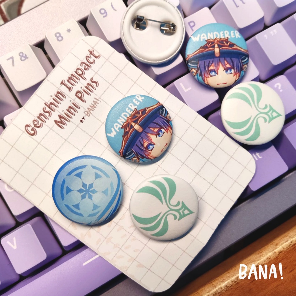 Jual Pin WANDERER Button Set 3Pcs 25mm Genshin Impact Anime | BANA ...