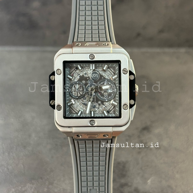 Jual JAM TANGAN SULTAN PRIA HB SQUARE BANG TANGGAL AKTIF DIAMETER 45MM ...