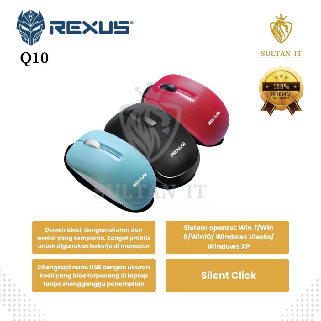 Jual Rexus Mouse Wireless Office Q10 Silent Click Original | Shopee ...