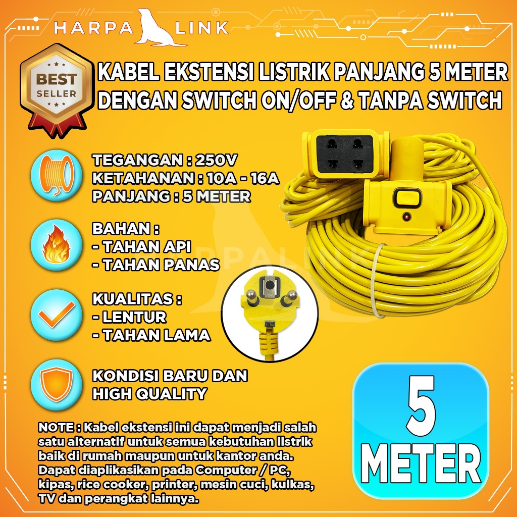Jual Kabel Ekstensi 5 Meter 1.5 Mm Cable Extension Sambungan 