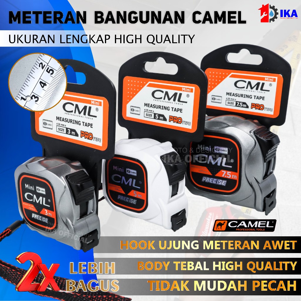 Jual Meteran Tukang / Measuring Tape / Meteran Camel Mini Ukuran 3 ...