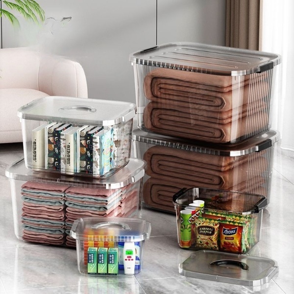 Jual Box Penyimpanan Plastik Transparan Multifungsi Container Box Baju ...