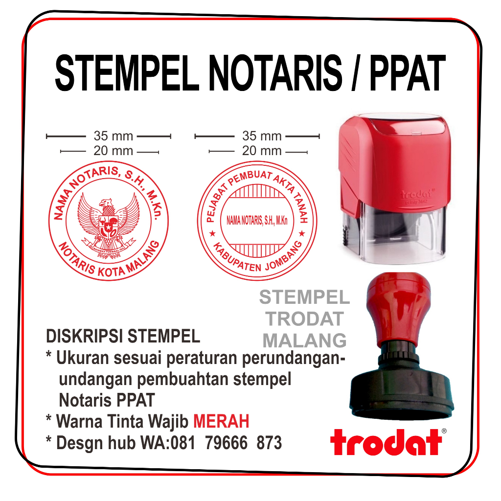 Jual Stempel Notaris / PPAT, ORIGINAL TRODAT & Flash Stamp TERMURAH ...