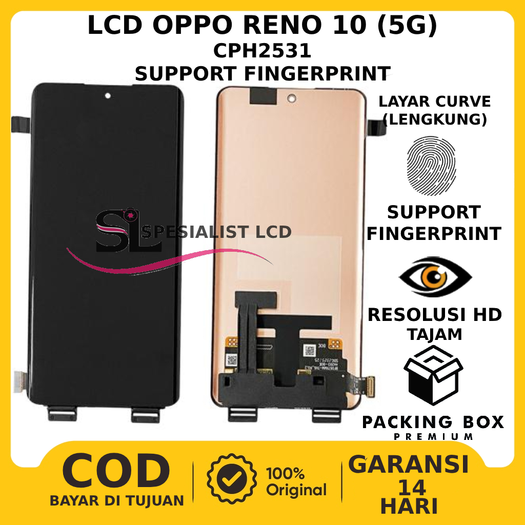 Jual LCD TOUCHSCREEN REN0 10 (5G) ORIGINAL SUPPORT FINGERPRINT GARANSI ...