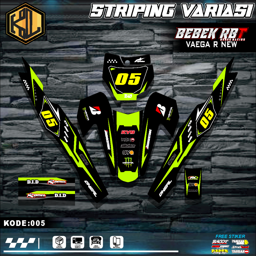 Jual STIKER STRIPING HOLOGRAM VYNIL VEGA R NEW MOTOR RBT BEBEK MOTIF ...