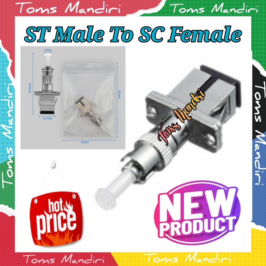 Jual ST Male To SC Female Hybrid Fiber Optical Adapter Converter ...