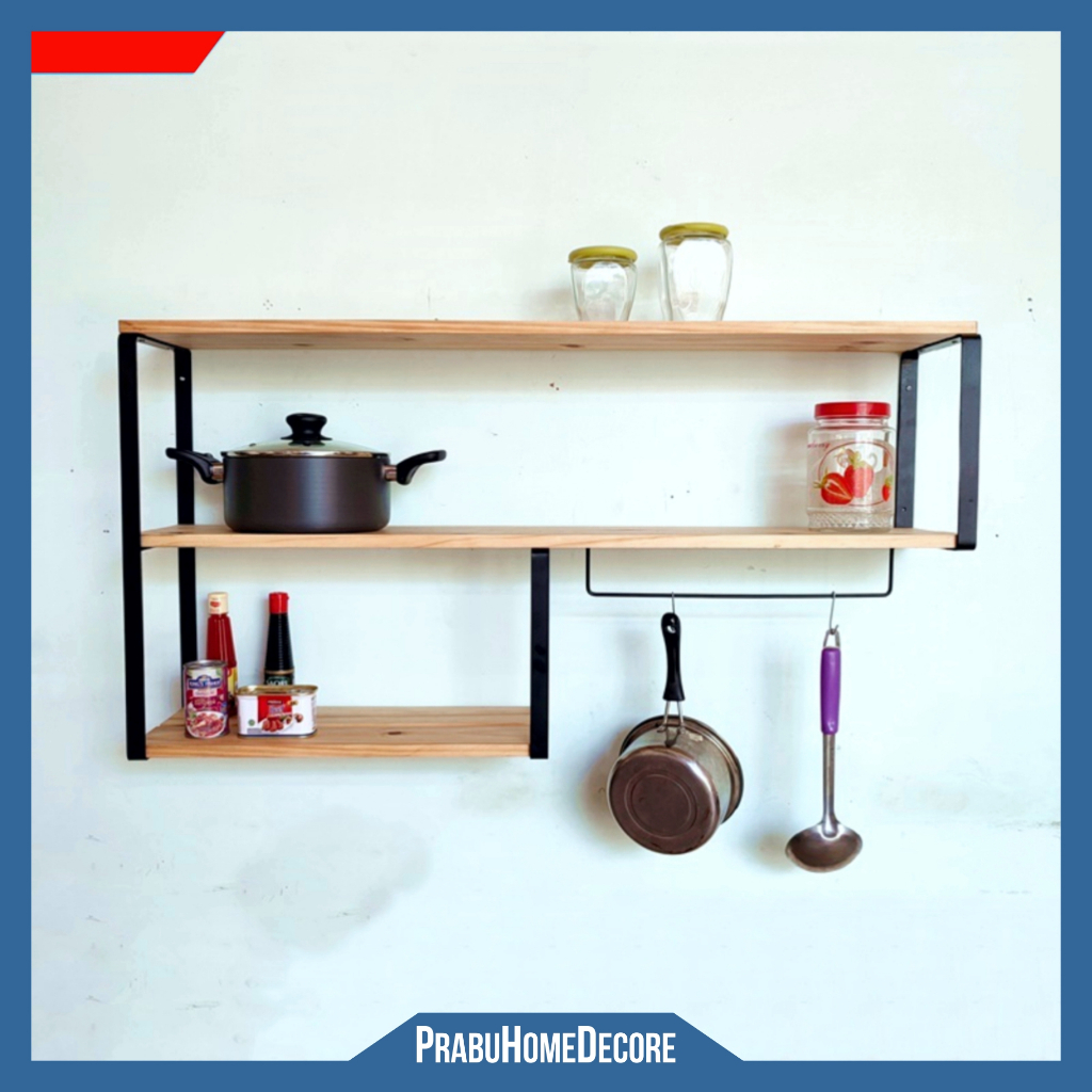 Jual Rak Bumbu Dapur Dinding Kitchen Set 3 Tingkat Termurah Panjang 60 ...