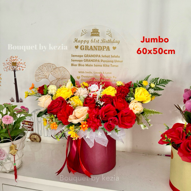 Jual (Ready) Jumbo Papan Bunga Standing Flowers 130cm | Bloom Box Balon ...