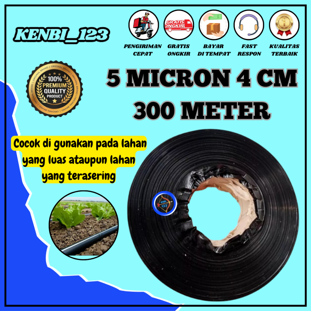 Selang Drip 5 micron 4 cm 300 meter - Pipa 3/4 inch KENBI_123