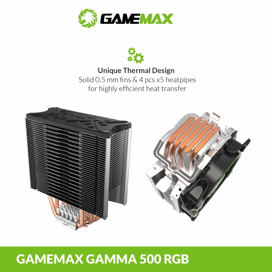 Jual GameMax GAMMA 500 RGB CPU Air Cooler | Shopee Indonesia