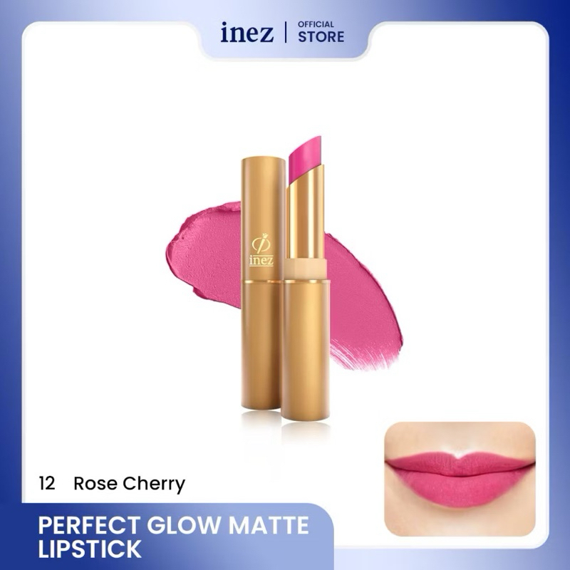 Jual Inez 900 Premium Perfect Glow Matte Lipstick(12 rose cherry ...