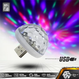 Lampu Disko RGB USB Mini Sensor Suara Portabel