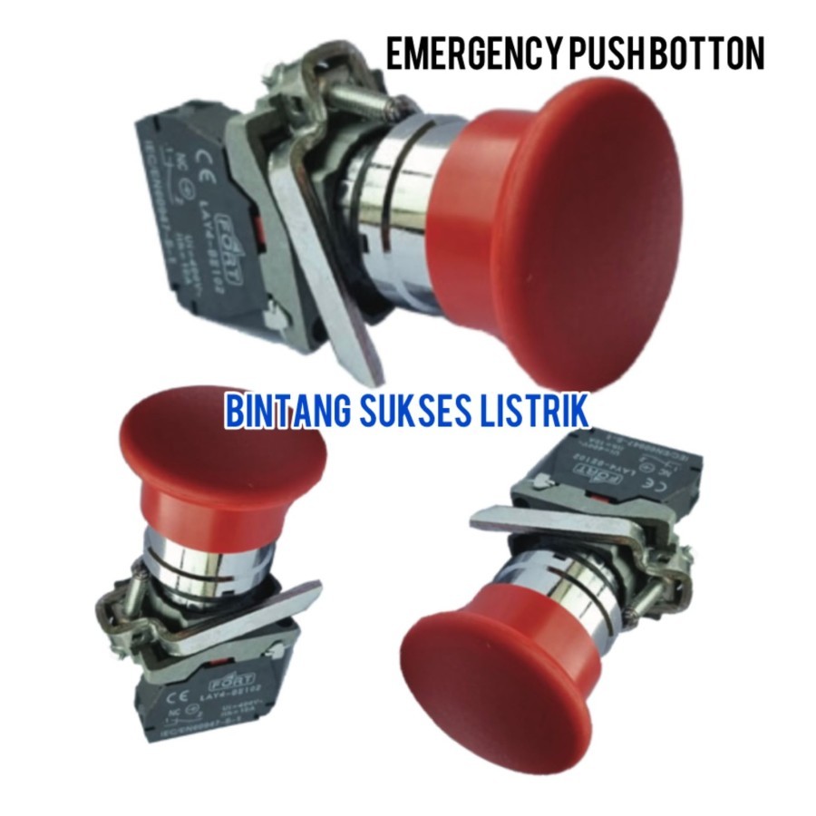Jual ORIGINAL Emergency Stop Push Button Merah Push Lock LAY4-BC42 ...