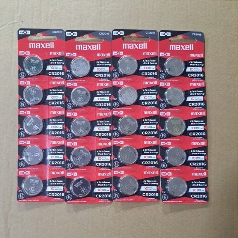 Jual baterai maxell 2016 cr2016 3volt original murah (5pcs) | Shopee ...