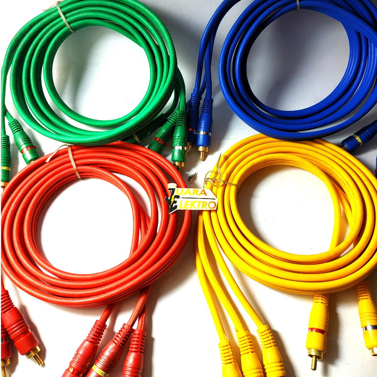 Jual Kabel 3 RCA-3 RCA 1.8 M Besar C-328 Merek Octopus Warna Variasi ...
