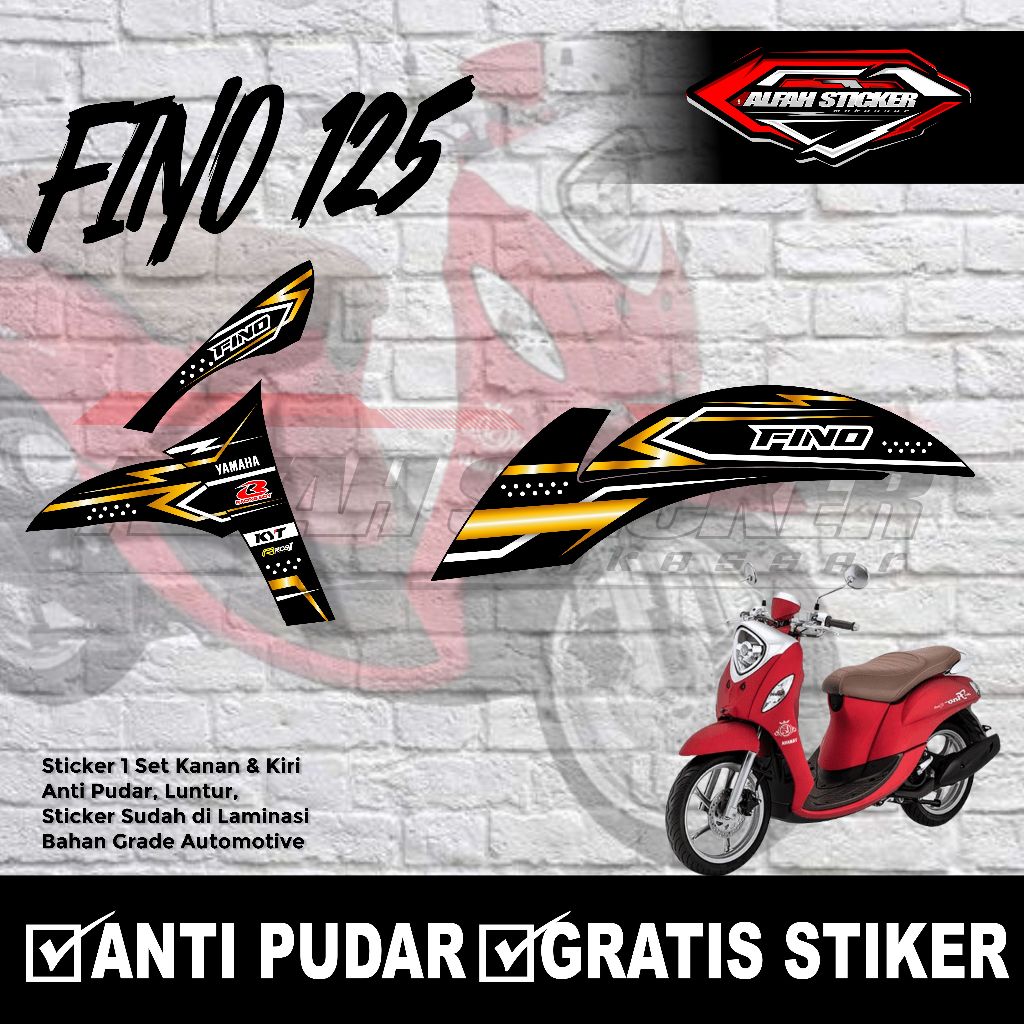 Jual FN - STRIPING FINO STIKER SEMIFULL FINO 125 CUSTOM | Shopee Indonesia