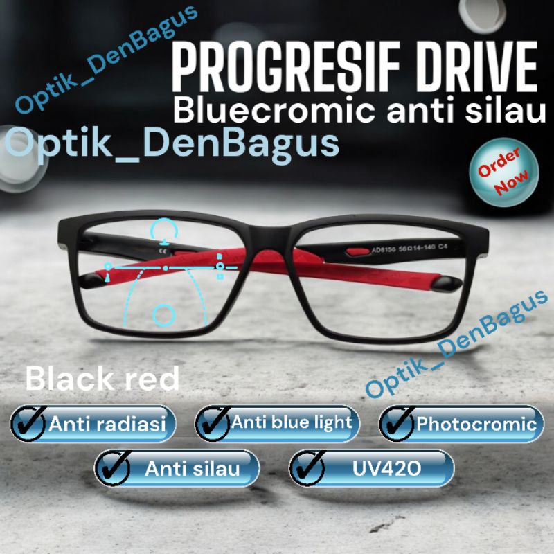 Jual kacamata progresif bluecromic drive anti silau, kacamata pria anti ...