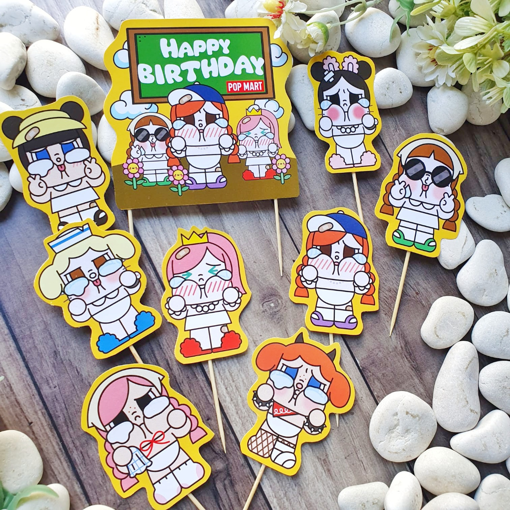 Jual Cry Baby Pop Mart Powerpuff Girls Birthday Cake Topper Cupcake ...