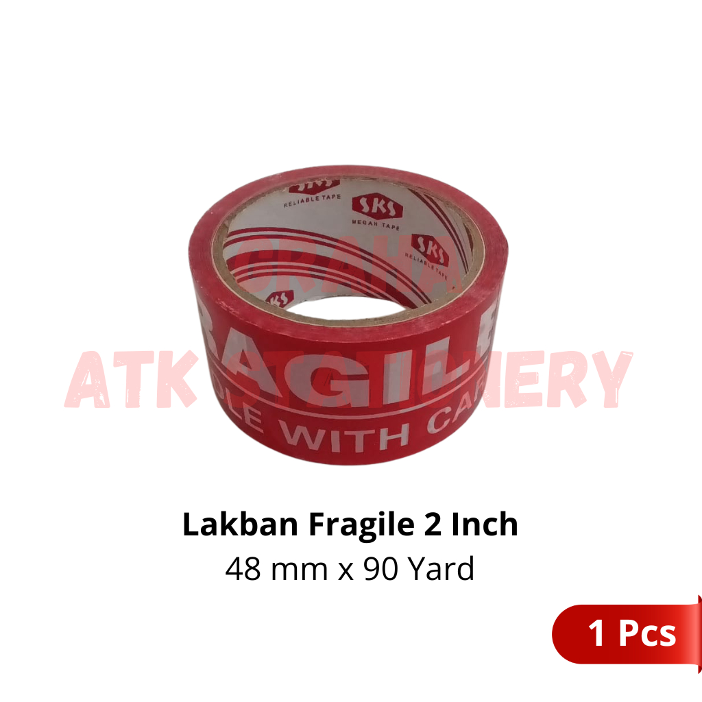 Jual [1 Pcs] Lakban Fragile 2 Inch 48mm x 90 Yard / Isolasi Selotip ...