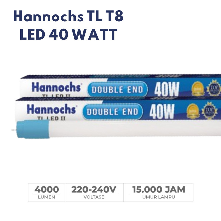 Jual Hannochs Lampu TL T8 LED II Double End 40 Watt 40W 120 CM 120MM ...