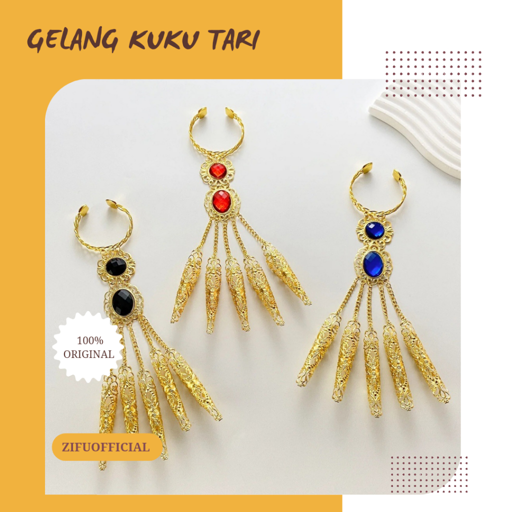 Jual ZIFU ︎ Gelang Kuku Tari Rantai Emas India Elegant Motif Bunga ...
